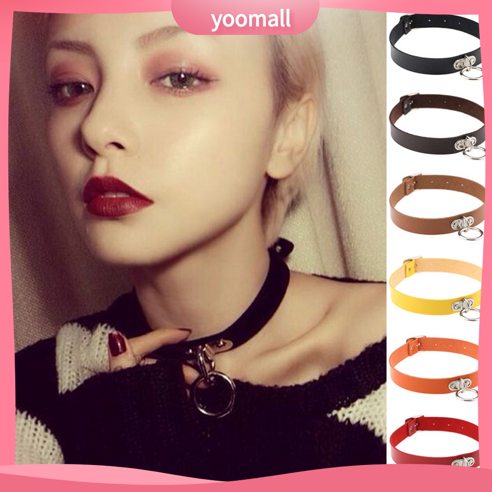 Vòng Cổ Choker Da Giả Đính Đinh Tán Trái Tim Phong Cách Harajuku