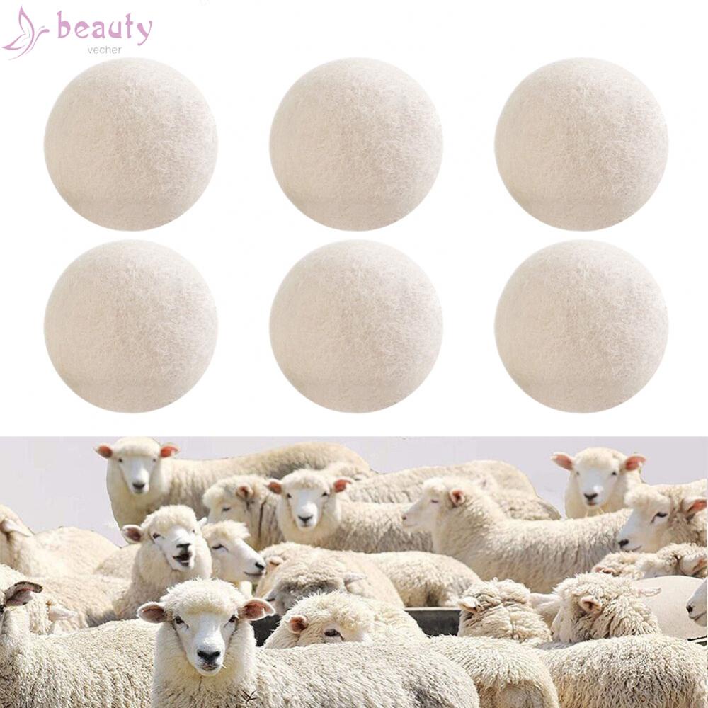 Set 6 Bóng Len Tự Nhiên 100% Làm Mềm Máy Sấy