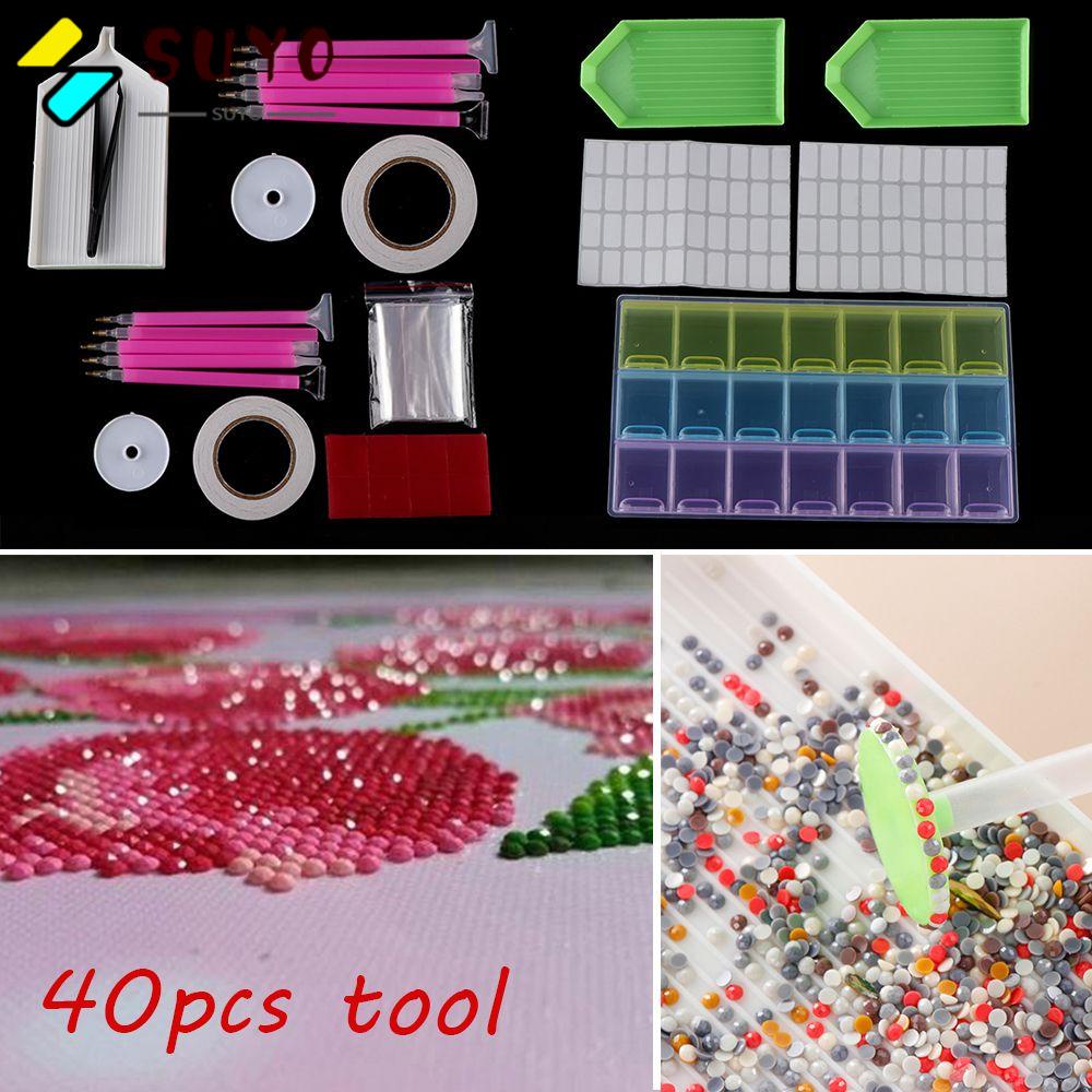 SUYO Bộ 40 Khung Bánh Xe Tròn Đính Đá 5D