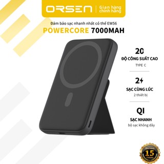 Sạc Dự Phòng Orsen EW56 Từ Tính PD 20W dung lượng 7000mAh Không Dây Nam Châm Hút Tự Động