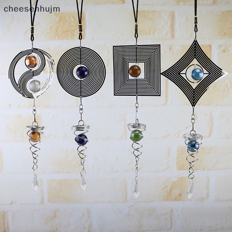 Chuông Gió Kim Loại 3D Dạng Xoắn Ốc Có Đuôi Xoay Dùng Để Trang Trí Vườn