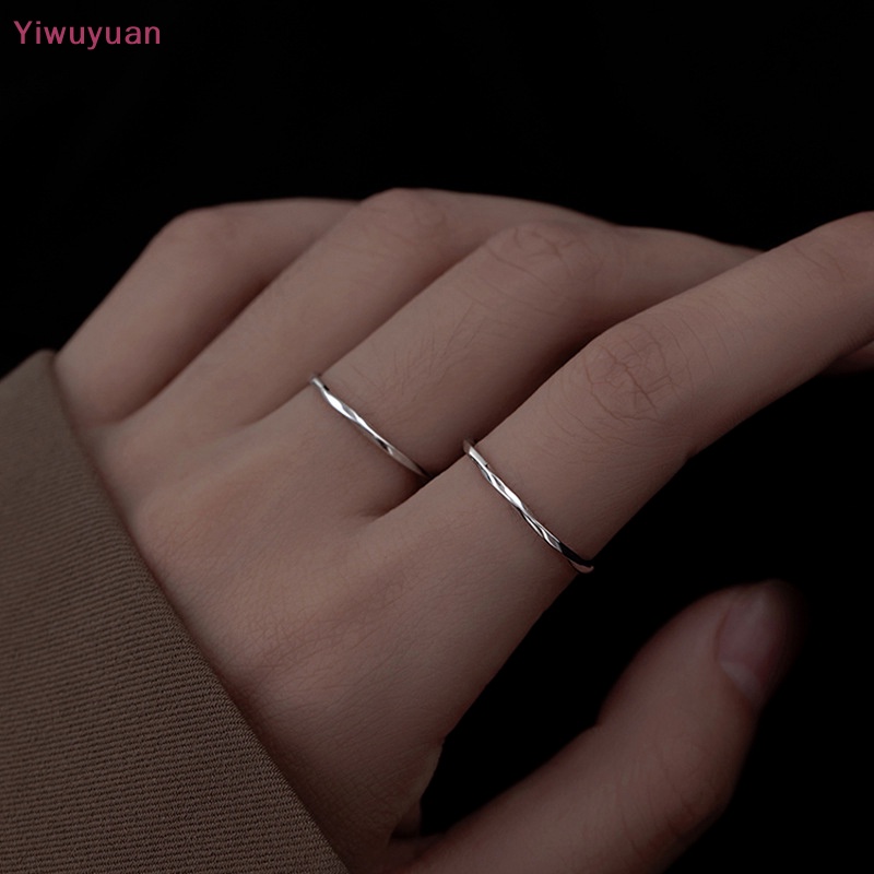 < Yiwuyuan > Nhẫn Thời Trang Ins Đơn Giản Không Phai Màu Bạc Dễ Phối Đồ Trang Sức Đám Cưới Dành Cho Nữ