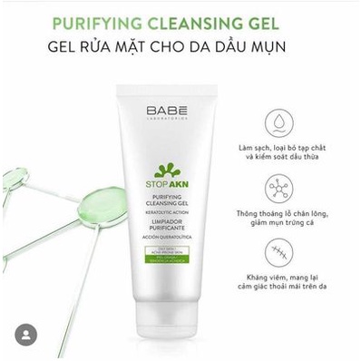 Sữa rửa mặt Babe Stop AKN 200ML + 6% phí shopee