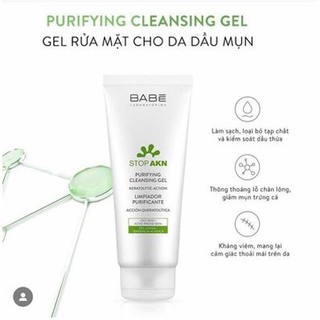 Sữa rửa mặt babe stop akn 200ml + 6% phí shopee