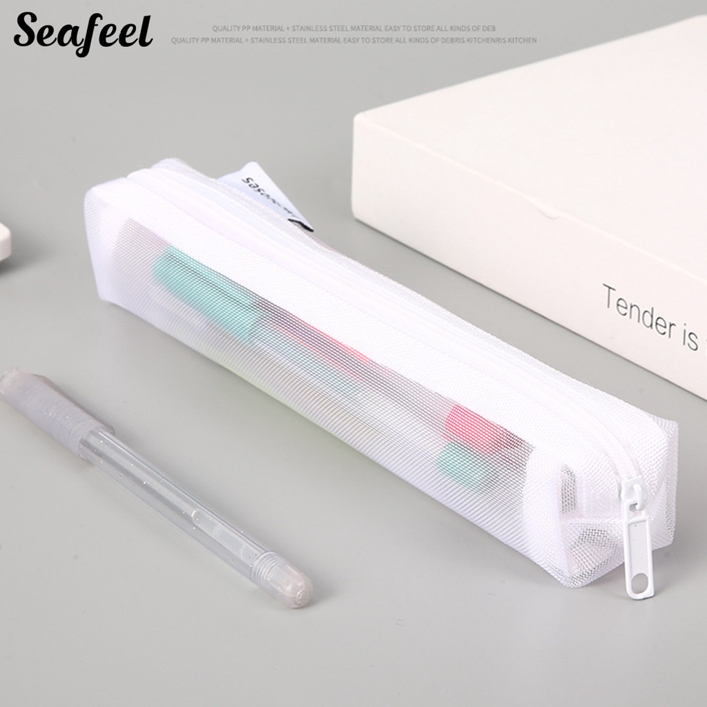 Túi Đựng Bút Bằng Nilon Trong Suốt Kiểu Dáng Đơn Giản Thời Trang