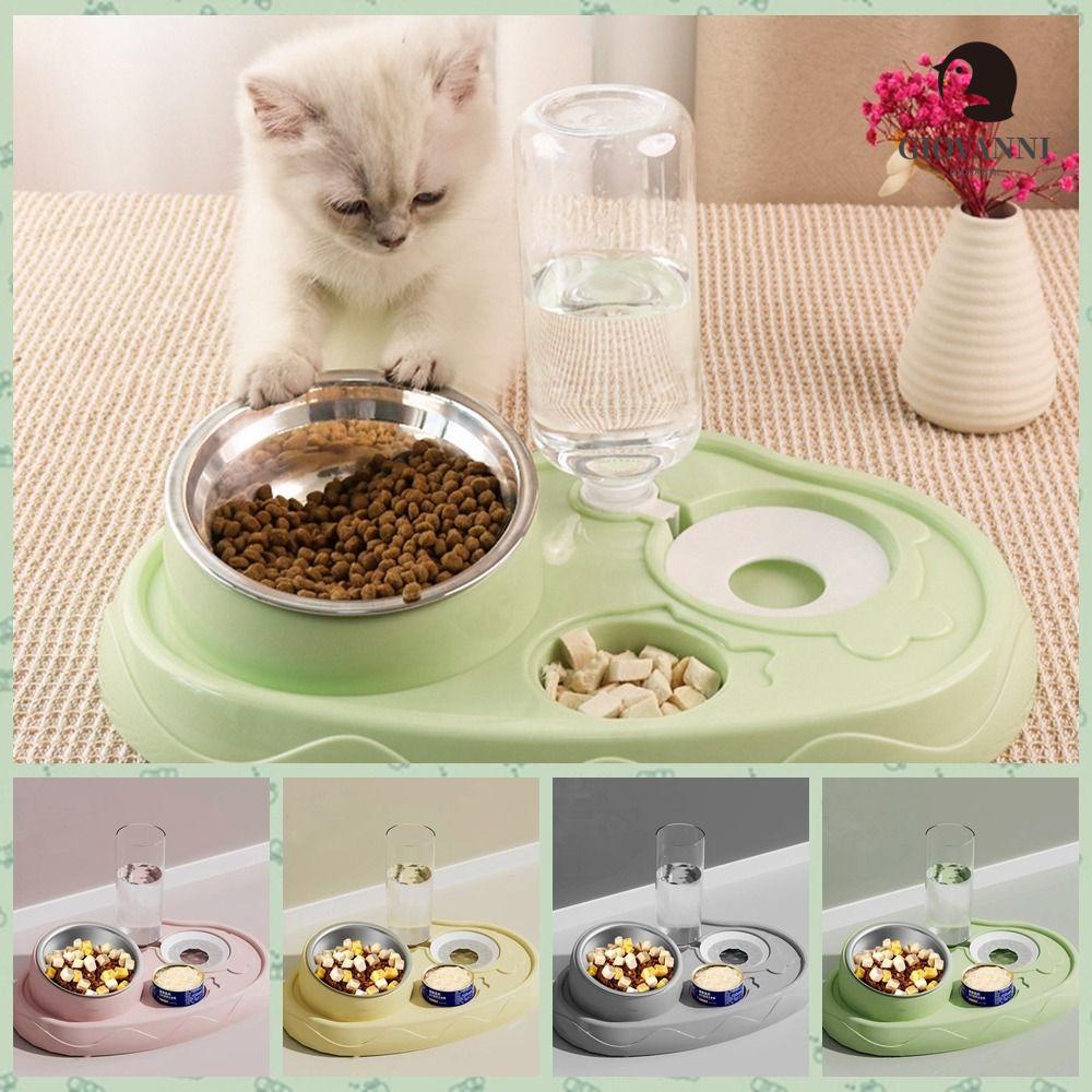 Bát Đựng Thức Ăn Tự Động Xoay 15 Độ Bằng Nhựa Và Thép Không Gỉ Cho Thú Cưng