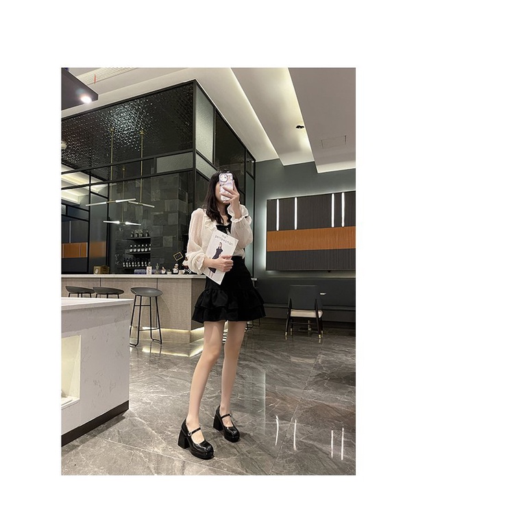 Giày Cao Gót 8cm Mũi Vuông Chất Liệu Da Cao Cấp Thời Trang Dành Cho Nữ