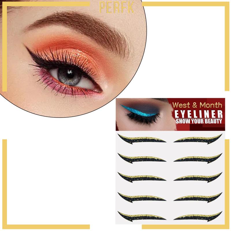 Bộ 5 Cặp Miếng Dán Kẻ Mắt Màu Lấp Lánh Dễ Sử Dụng Dùng Để Trang Điểm Hóa Trang Cho Nữ