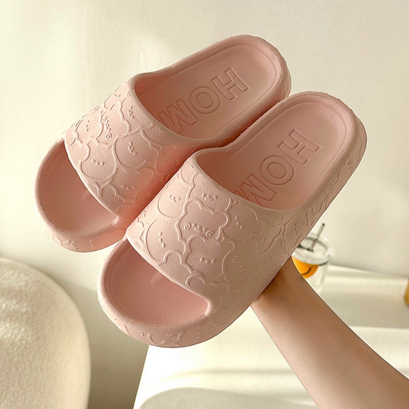 Dép quai ngang NEUFIGR bằng nhựa EVA siêu nhẹ in hình gấu đi trong nhà/văn phòng