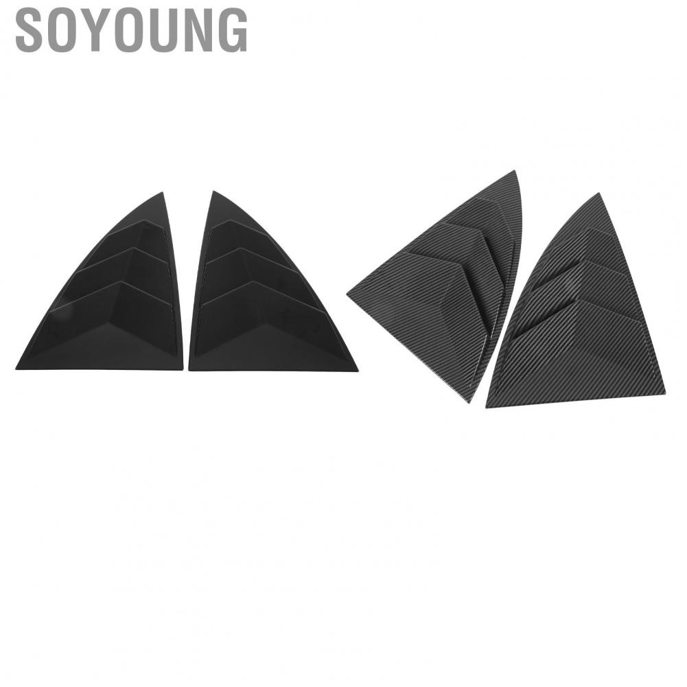 Soyoung Side Window Spoiler  Louvers Trim Triangle East To Install Scratch Resistant for Model Y