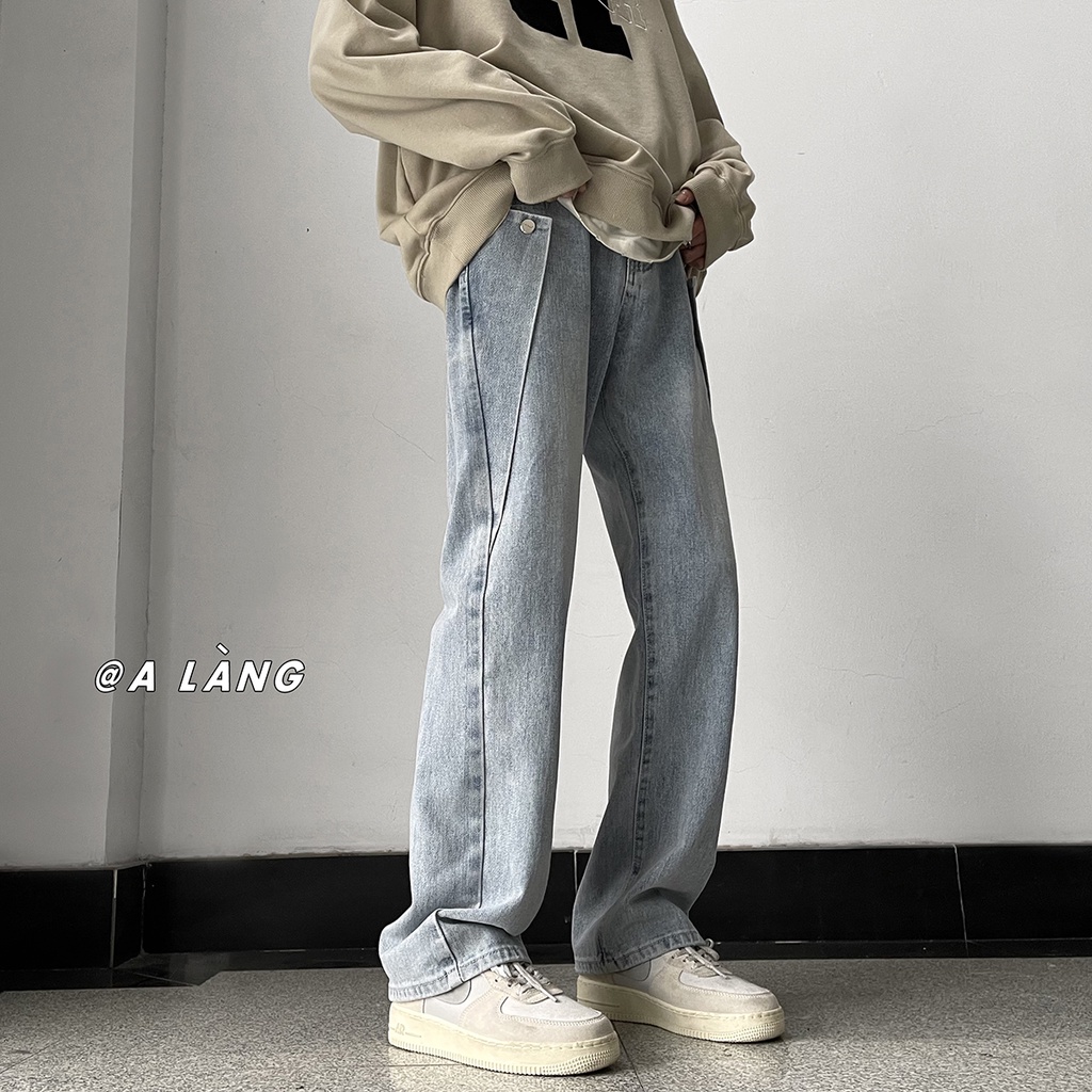 Quần Jean Ống Rộng Mỏng Nhẹ Thời Trang Xuân Hè Dành Cho Nam