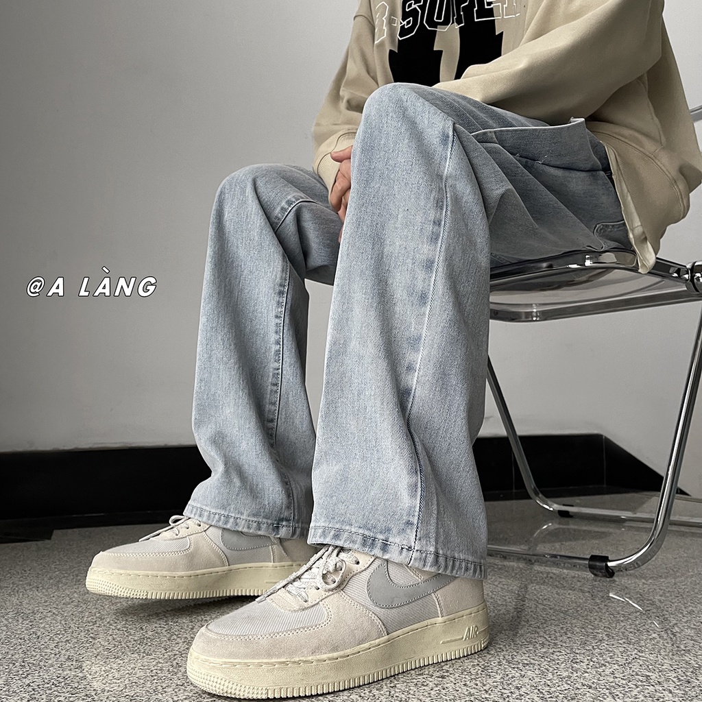 Quần Jean Ống Rộng Mỏng Nhẹ Thời Trang Xuân Hè Dành Cho Nam