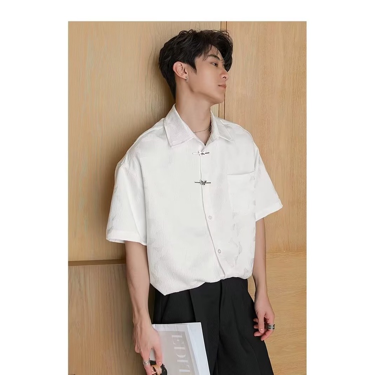 Áo Sơ Mi Tay Lửng Màu Trơn Thời Trang Mùa Hè Trẻ Trung Dành Cho Nam