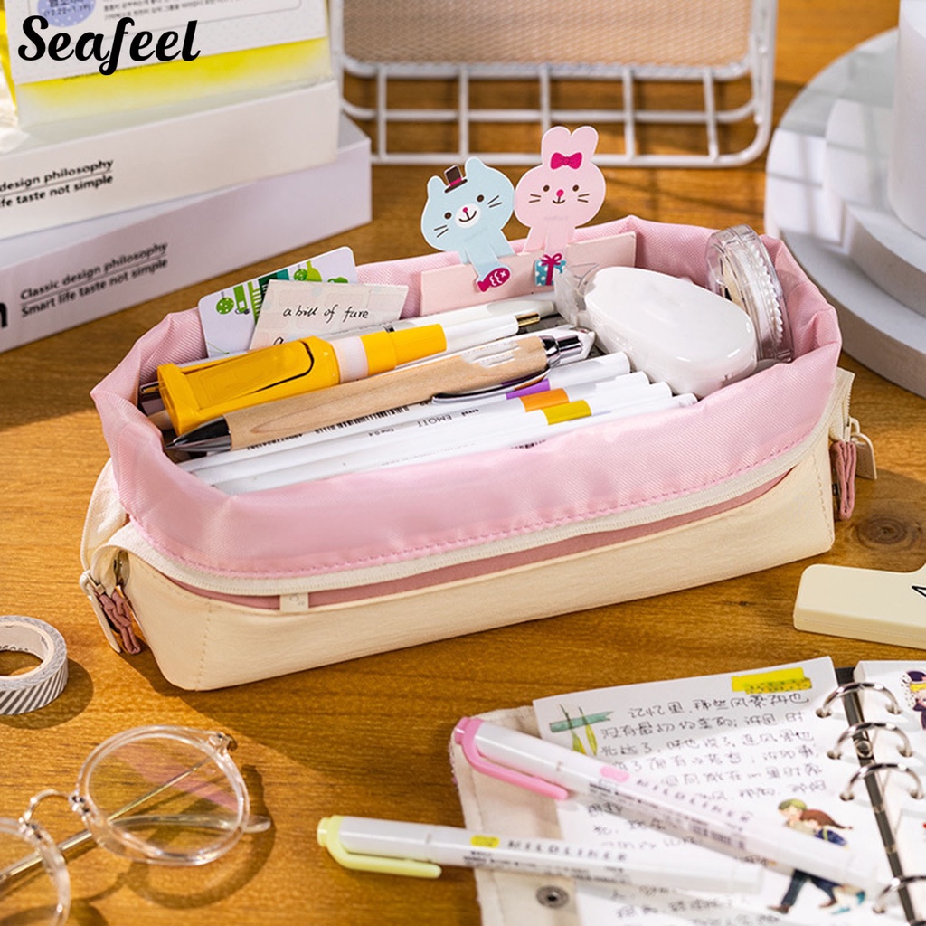 Túi Đựng Bút Đa Năng Sức Chứa Lớn Có Khóa Kéo Nhiều Màu Sắc Phù Hợp Cho Học Sinh