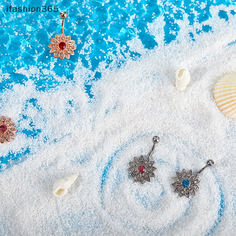 Khuyên Rốn Hình Hoa Đính Đá Pha Lê Thời Trang Cho Nữ ifashion365