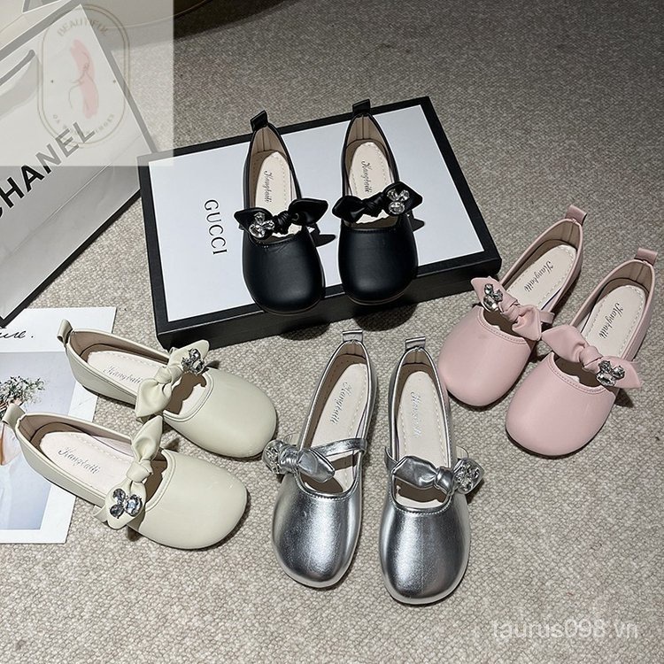 Giày Búp Bê Da PU Đế Thấp Mũi Tròn Thời Trang 2023 Cho Nữ