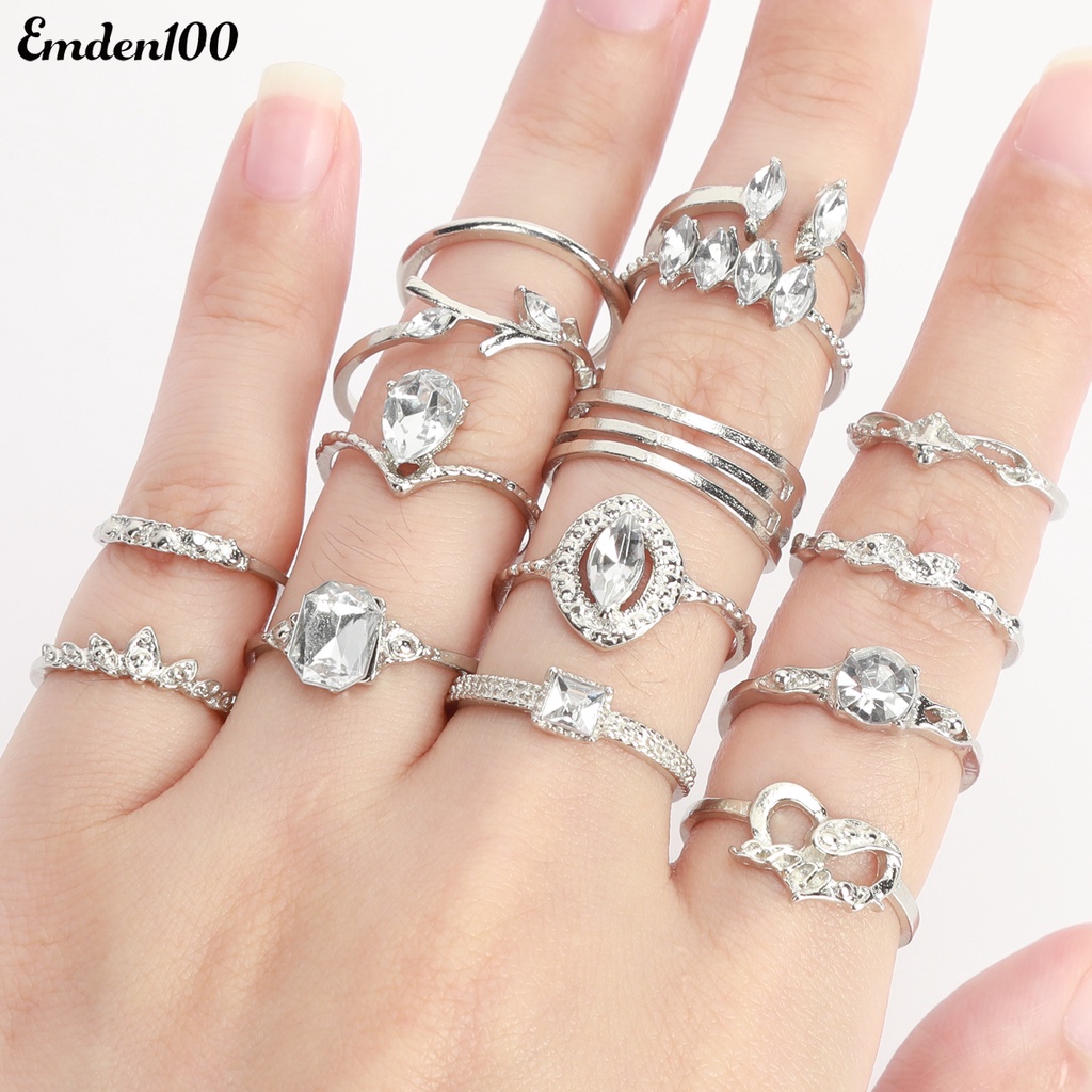 Bộ 15 Nhẫn Nữ Phong Cách Bohemian Xinh Xắn