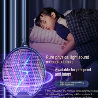 4 in 1 Bug Zapper Racket Foldable Electric Fly Swatter Rechargeable Fly Zapper