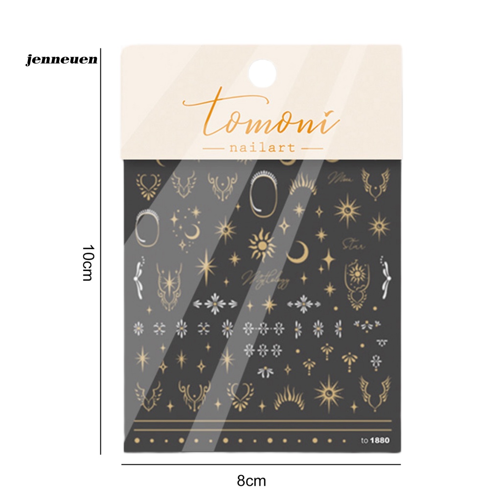 Nhãn Dán Trang Trí Móng Tay Tự Dính Siêu Mỏng Hình Trăng Sao