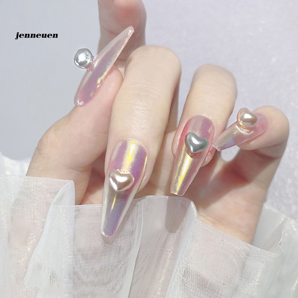 1 Hộp Hạt Ngọc Trai Giả Hình Trái Tim 3D Lấp Lánh Trang Trí Móng Nghệ Thuật