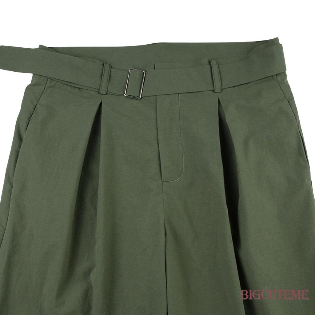 Quần ống rộng Lưng Thun Màu Trơn Có Túi Thời Trang Công Sở Dành Cho Nữ