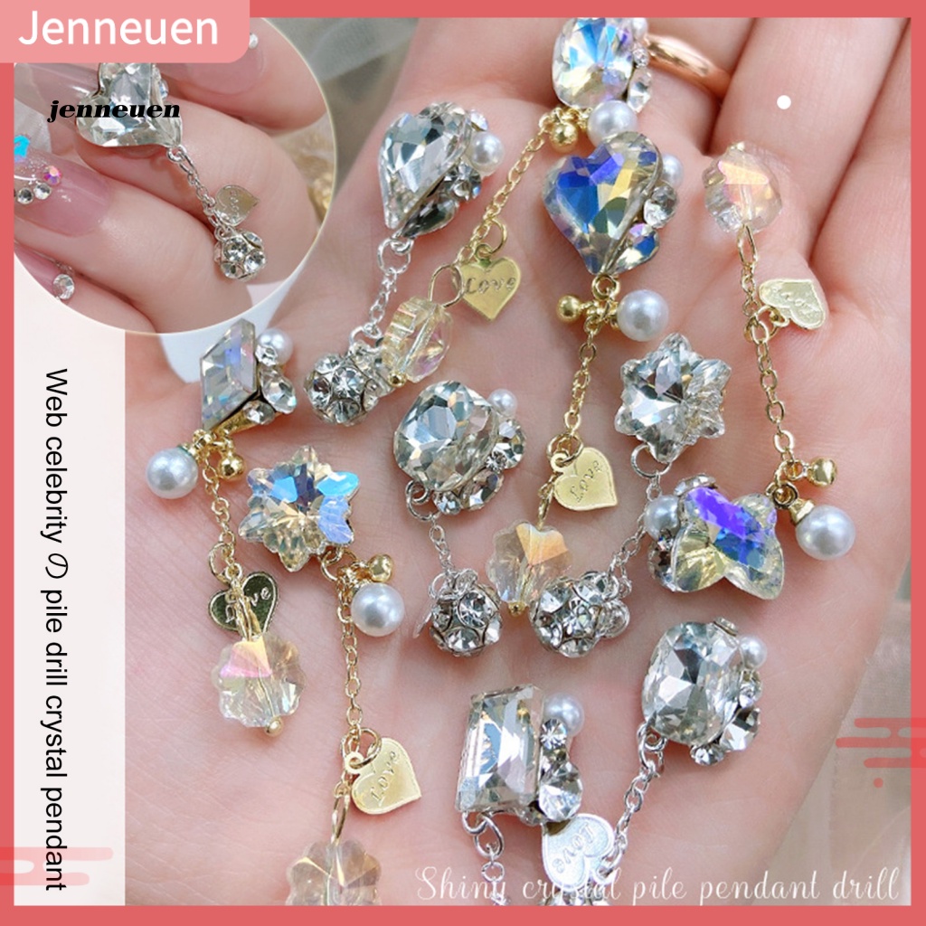 Hộp Hạt Pha Lê Giả Kim Cương Lấp Lánh Sang Trọng Dùng Trang Trí Móng Tay