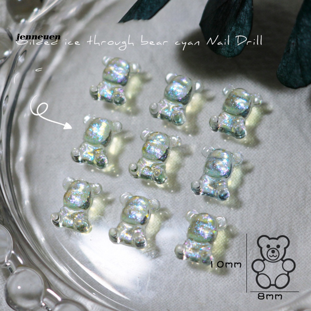 Bộ 50 Phụ Kiện Trang Trí Móng Tay Hình Gấu Hoạt Hình Dễ Thương