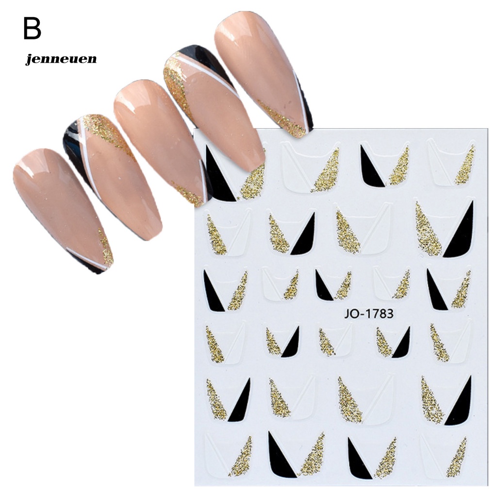 Nhãn Dán Trang Trí Móng Tay Tự Dính Lấp Lánh Kiểu Pháp