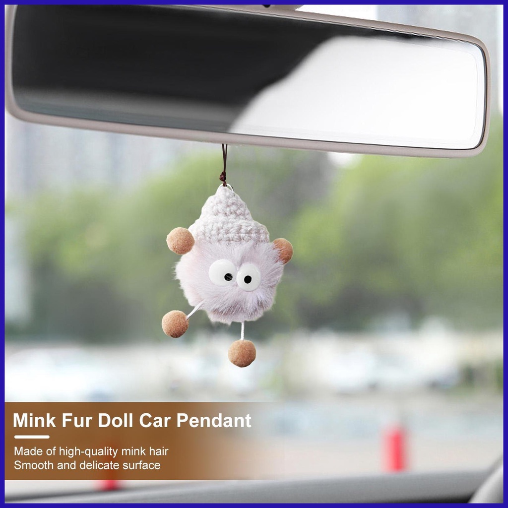Búp Bê Hoạt Hình Nhồi Bông Mềm Mại Trang Trí Gương Chiếu Hậu Xe Hơi