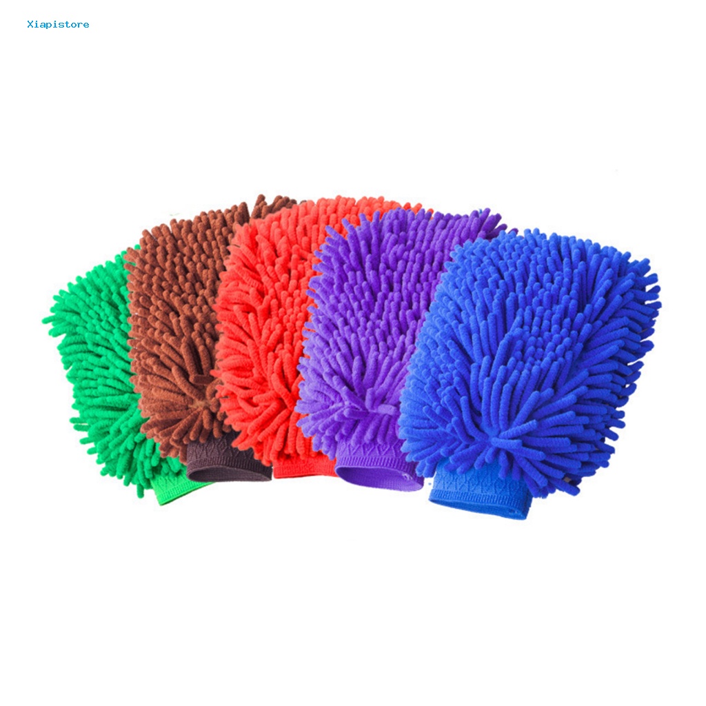 1 Găng Tay Chenille Mềm Mại Màu Sắc Ngẫu Nhiên Dùng Rửa Xe Hơi