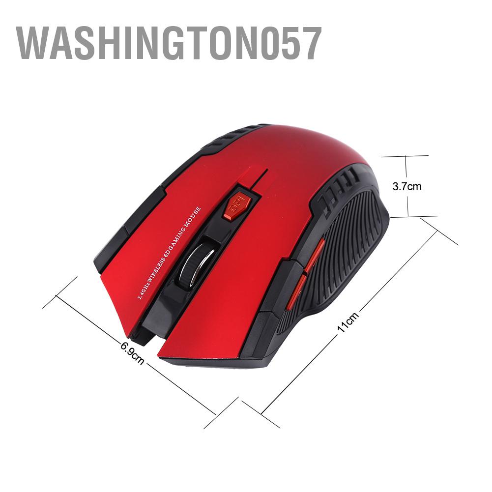 Washington057 Chuột chơi game quang không dây di động mini 2.4Ghz cho máy tính xách tay PC