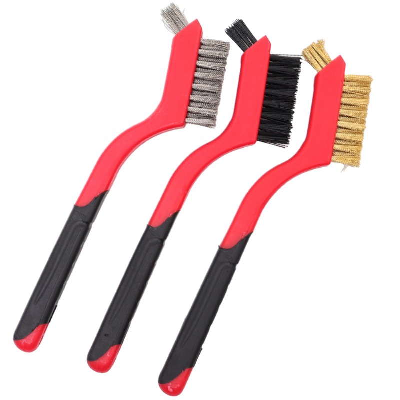 Bàn chải đánh bóng bằng sắt / dây đồng nylon rust remover / multi-purpose motorbikes xe đạp bàn chải làm sạch chi tiết nhà bếp