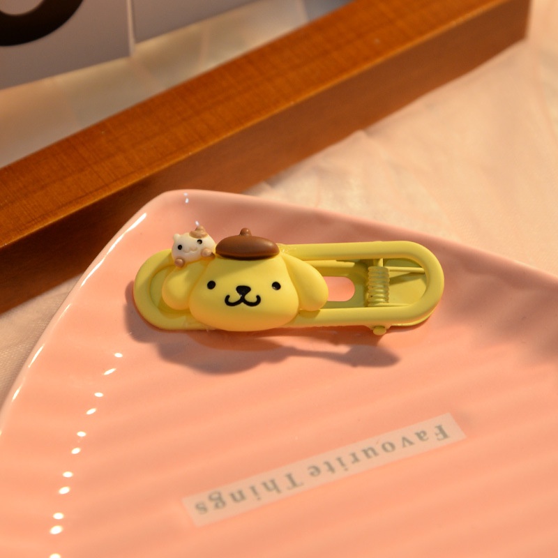 2 cái / bộ kẹp tóc sanrio dễ thương kuromi cinnamoroll kim loại bên tóc kẹp cho trẻ em h0026