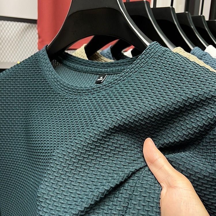 Áo Thun Tay Ngắn Cổ Tròn Màu Sắc Đơn Giản Cho Nam