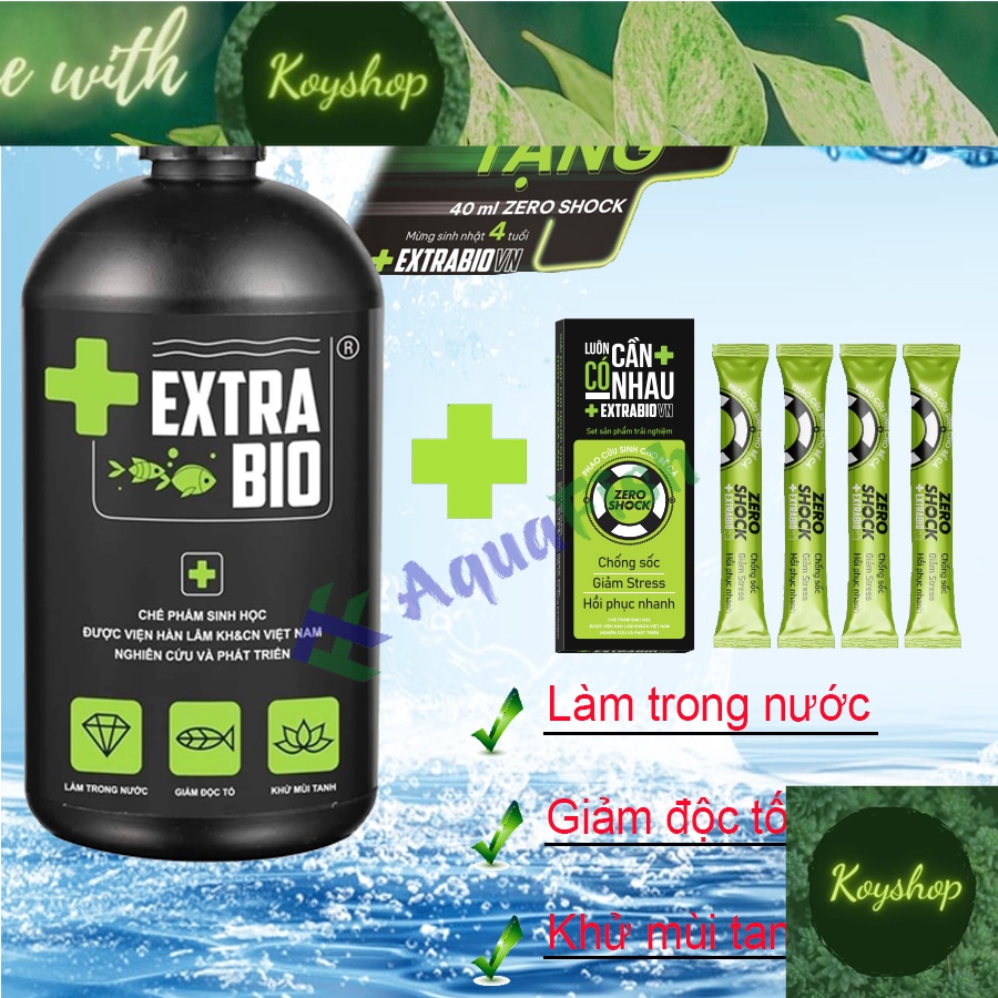 ( Giao nhanh 2h) Vi Sinh Extra Bio 500ml 1000ml (men vi sinh làm trong nước và cân bằng PH cho hồ cá Koi bể cá cảnh) HT2