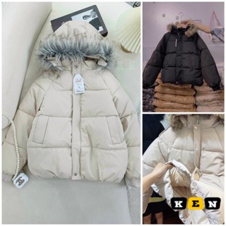 Áo Phao Nữ Form Rộng Mũ Lông, Áo Khoác Nữ Ulzzang