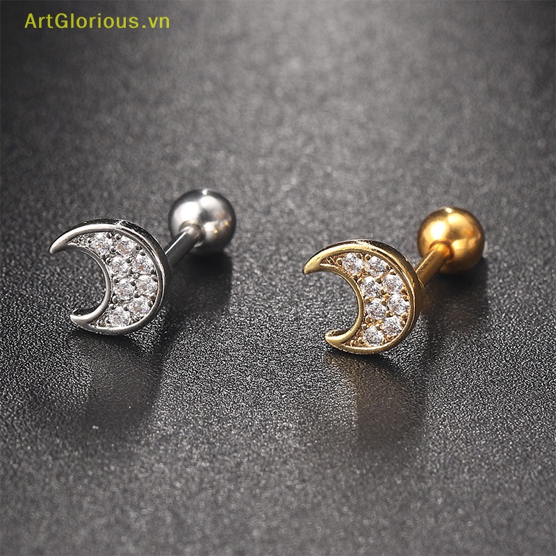 1 Khuyên Xỏ Sụn Tai Đính Đá Zircon Thời Trang Cho Nữ