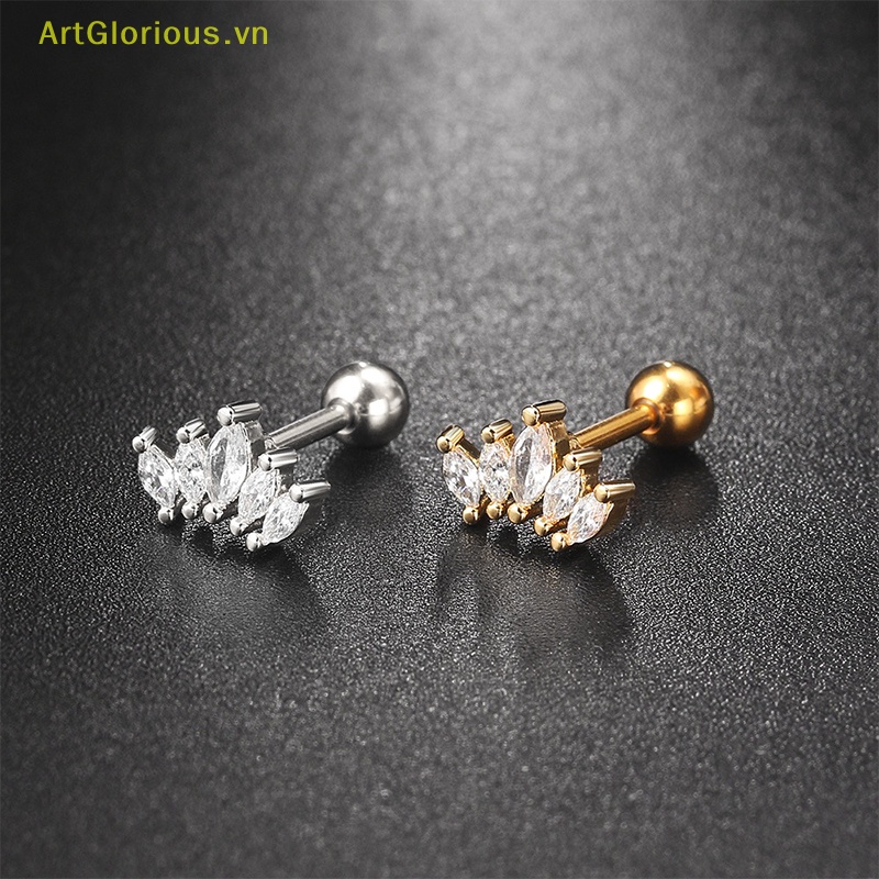 1 Khuyên Xỏ Sụn Tai Đính Đá Zircon Thời Trang Cho Nữ