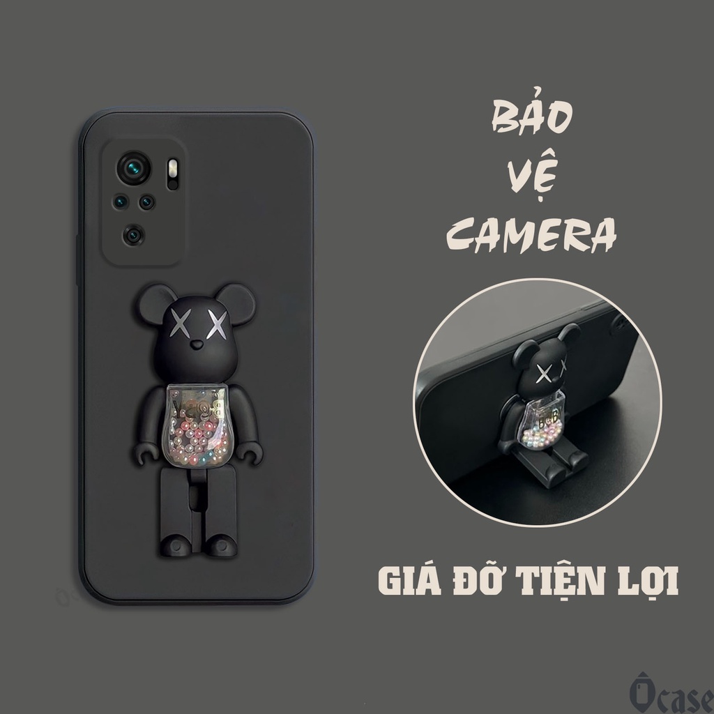 Ốp lưng Xiaomi Redmi Note 10 / Note 10s  / Poco M5s mô hình gấu kiêm giá đỡ tiện dụng