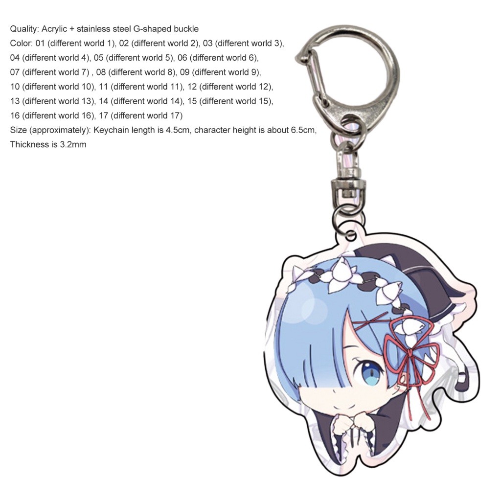 Móc Khóa Mặt Hình Nhân Vật Anime Rem Nhật Bản