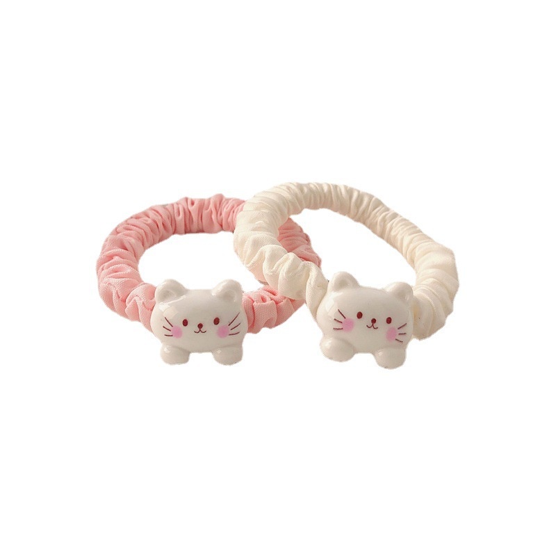 Dây Buộc Tóc Cao Su Co Giãn Hình Mèo Kitty Dễ Thương Phong Cách Nhật Hàn