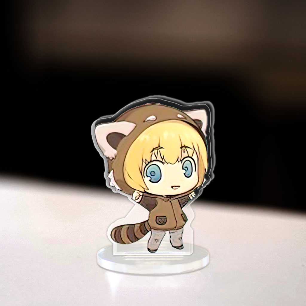 Mô hình Mini Attack On Titan Eren Yeager Mikasa Armin Levi Standee Chibi trang trí góc học tập cao 3cm