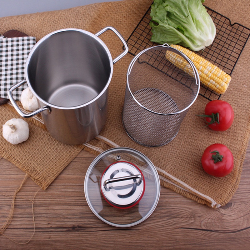 Nồi măng tây bằng thép nồi súp gia đình với giỏ măng tây pasta nấu ăn bộ lọc