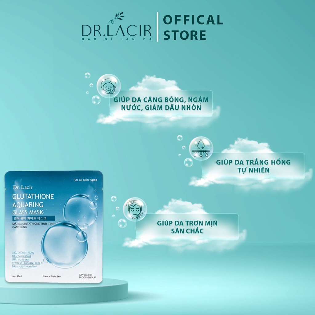 Mặt nạ thuỷ tinh DR.LACIR trắng da cấp ẩm, Glutathione dưỡng da căng bóng trắng mịn, myphamhanhluan | BigBuy360 - bigbuy360.vn