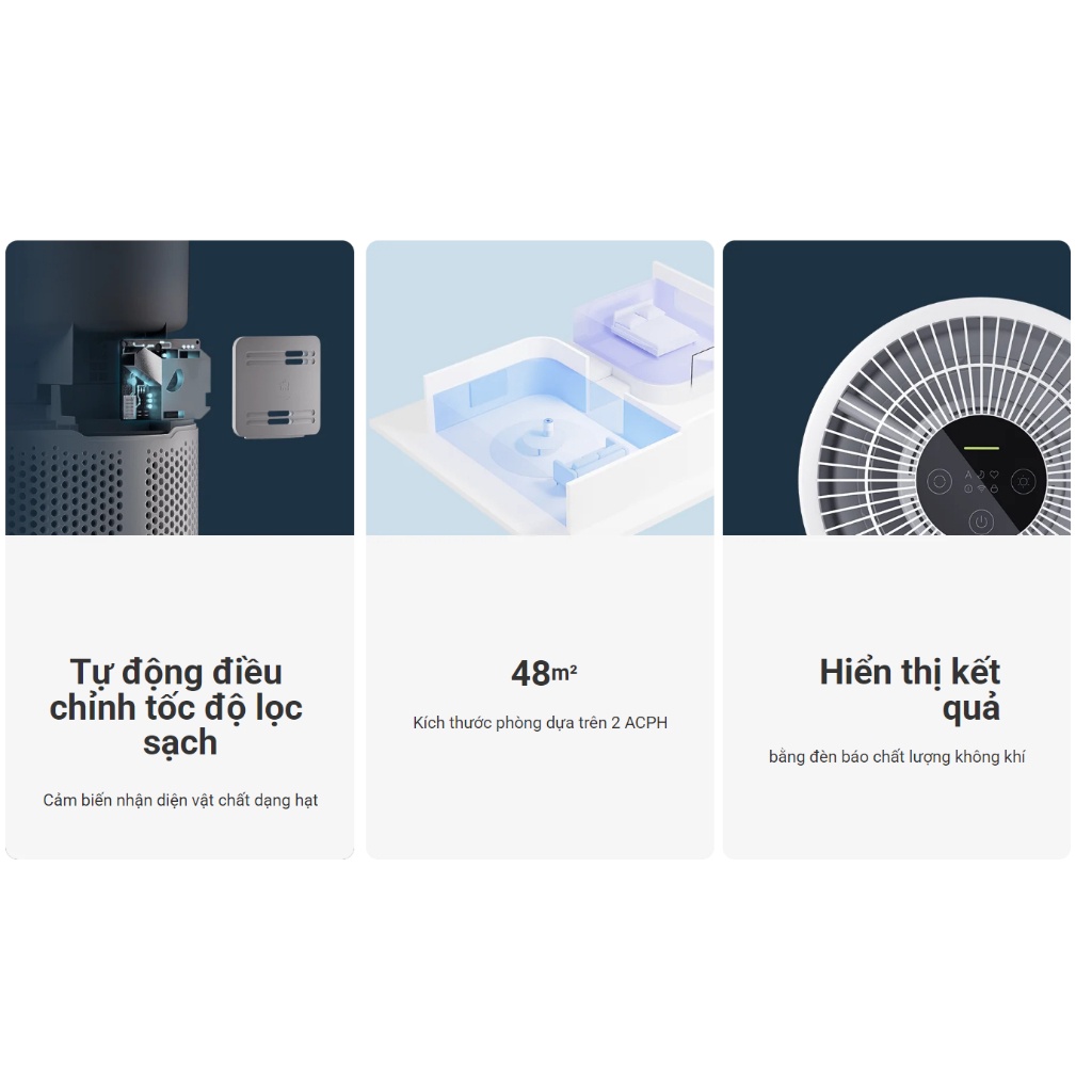 Máy lọc không khí Xiaomi Smart Air Purifier 4 Compact | Diện tích sử dụng 27m2 | Hoạt động êm ải | Hàng chính hãng