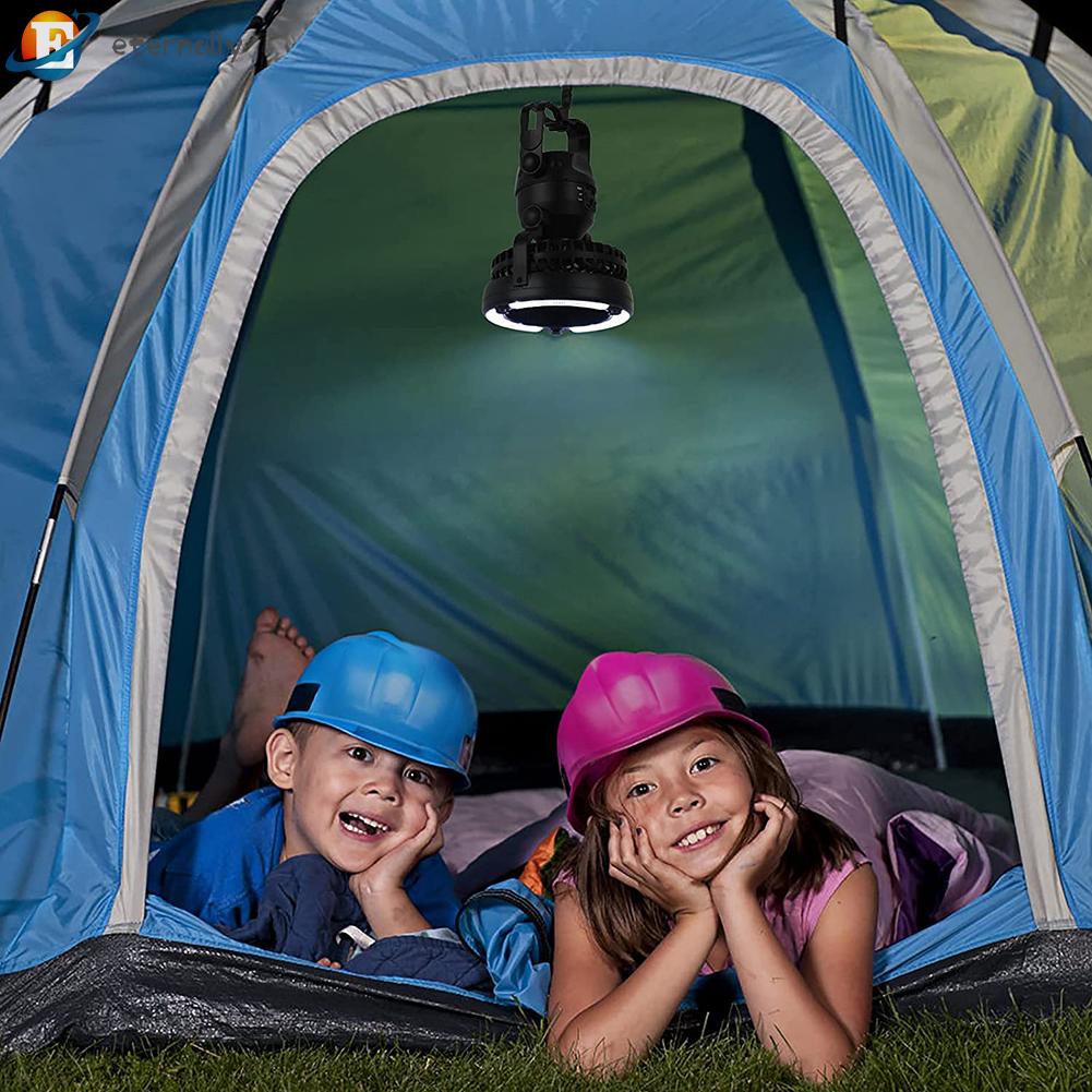 Quạt 18 Bóng Led Ánh Sáng Trắng Tích Hợp Quạt Tiện Dụng Mang Theo Du Lịch Cắm Trại