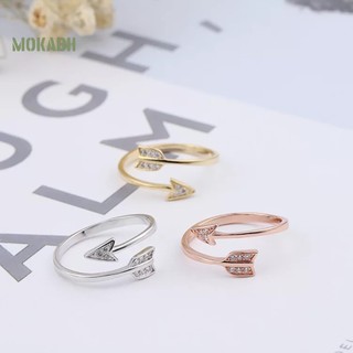 Nhẫn Hở Đính Đá Hình Mũi Tên Cho Cặp Đôi