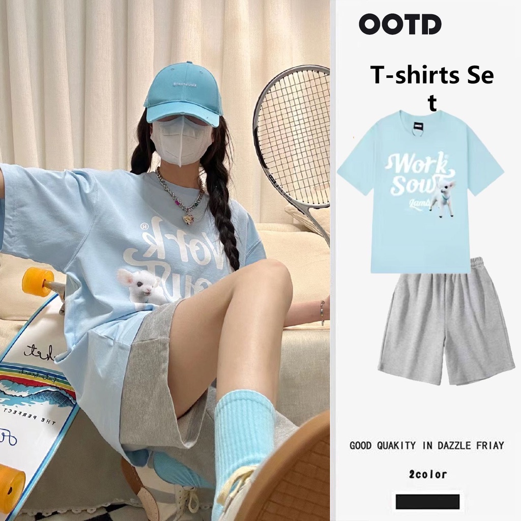 Set Đồ Thể Thao Mùa Hè Gồm Áo Tay Cộc + Quần Ngắn Đơn Giản Mới