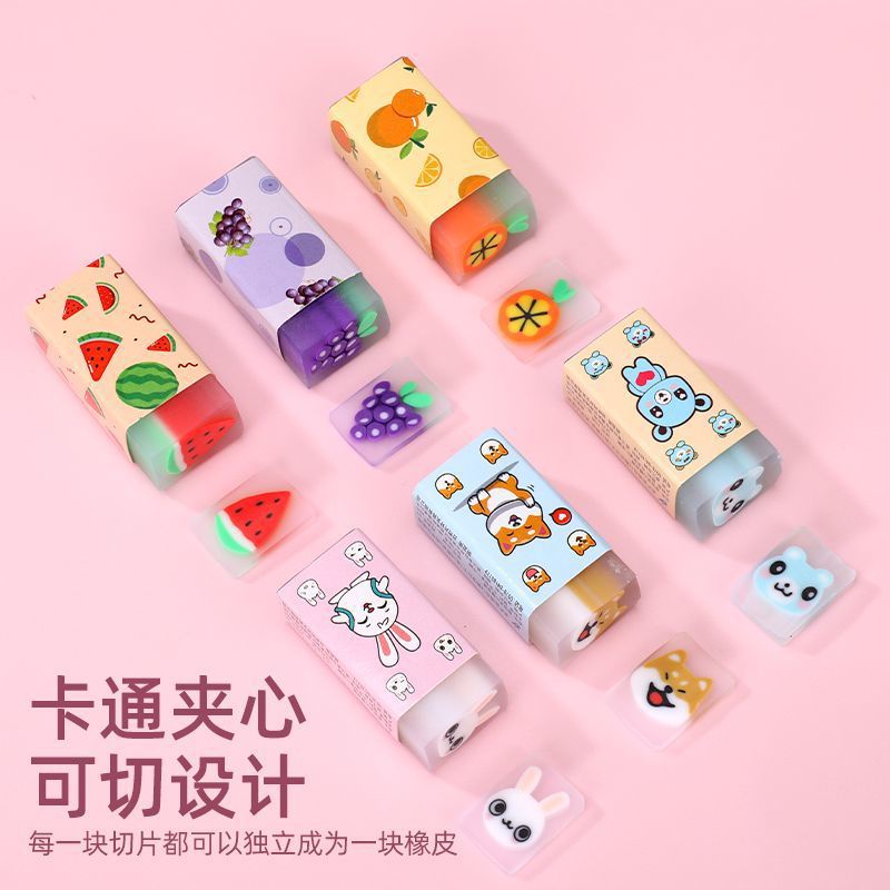 Cục Tẩy Bút Chì 2b4b Họa Tiết Trái Cây Hoạt Hình Sáng Tạo Cho Học Sinh Tiểu Học