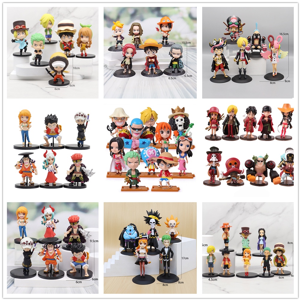 Hình hành động one piece luffy uta nami vinsmoke sanji tony tony chopper franky mini figures bộ sưu tập mô hình